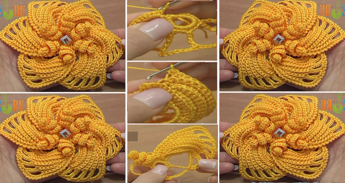 Crochet-yellow-Petal-Flower-Video