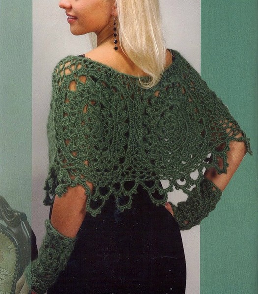 poncho-verde-en-crochet-con-patrones-1