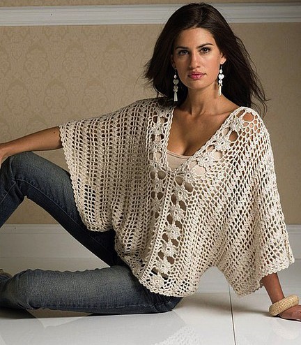 Blusa blanca sales a crochet