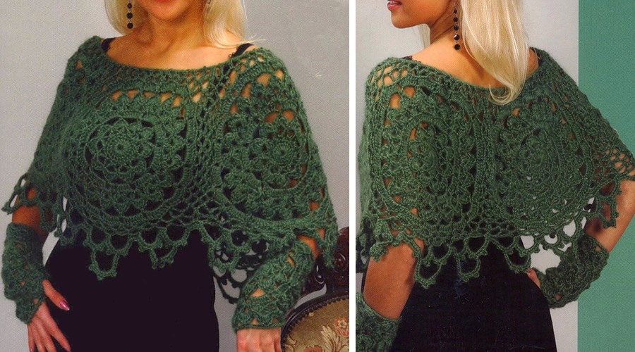 poncho-verde-en-crochet