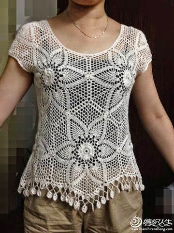 blusa tejida en crochet con patrones 5 GanchilloGanchillo