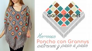 poncho crochet grannys